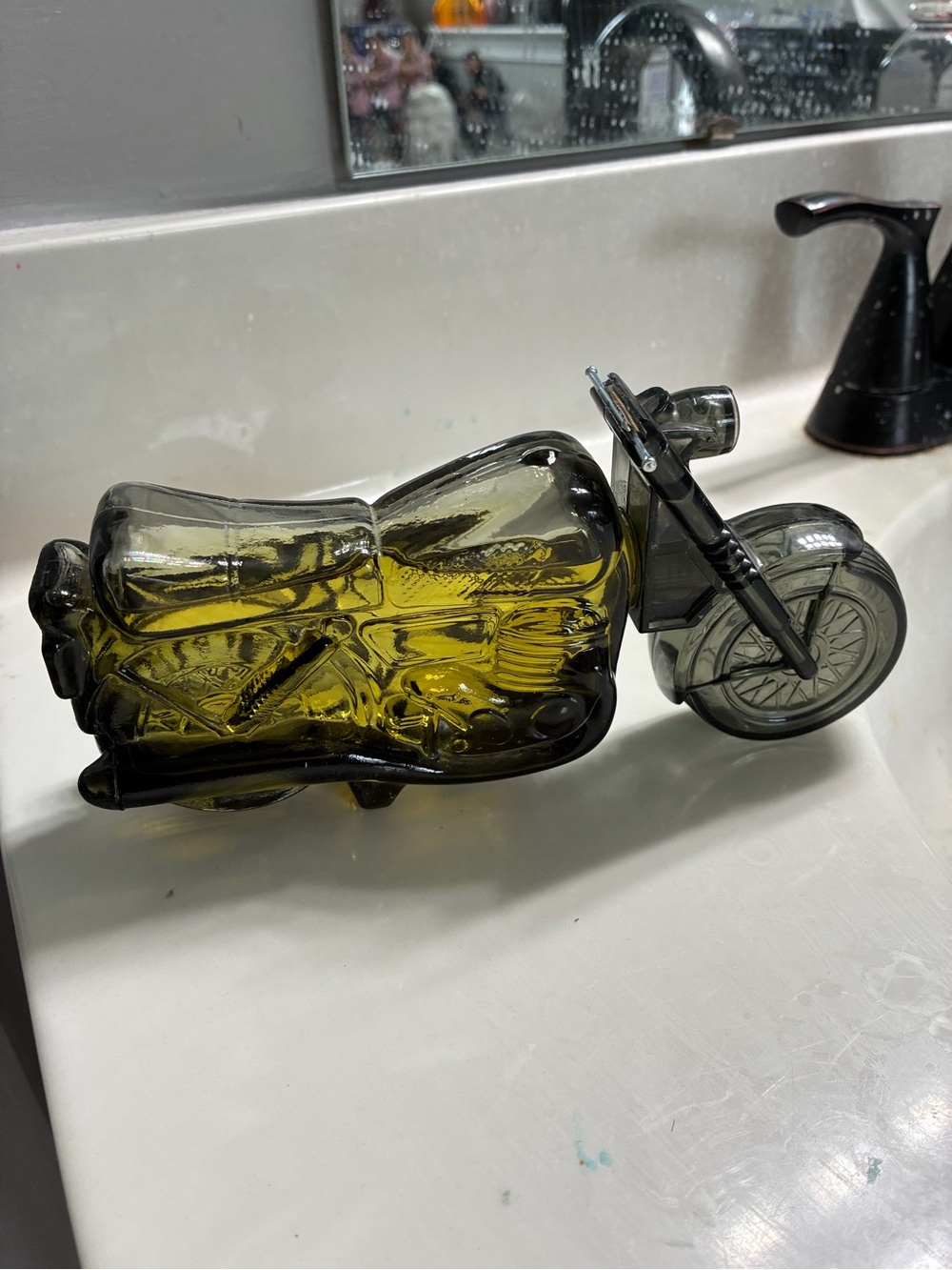 Avon Motorcycle Glass Bottle - Home Art Accent